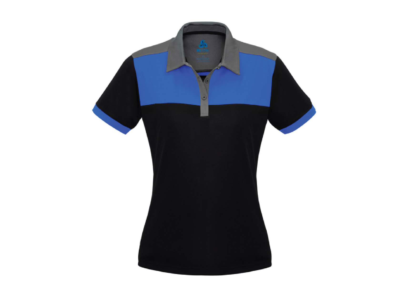 L Charger Polo BlackRoyalGrey