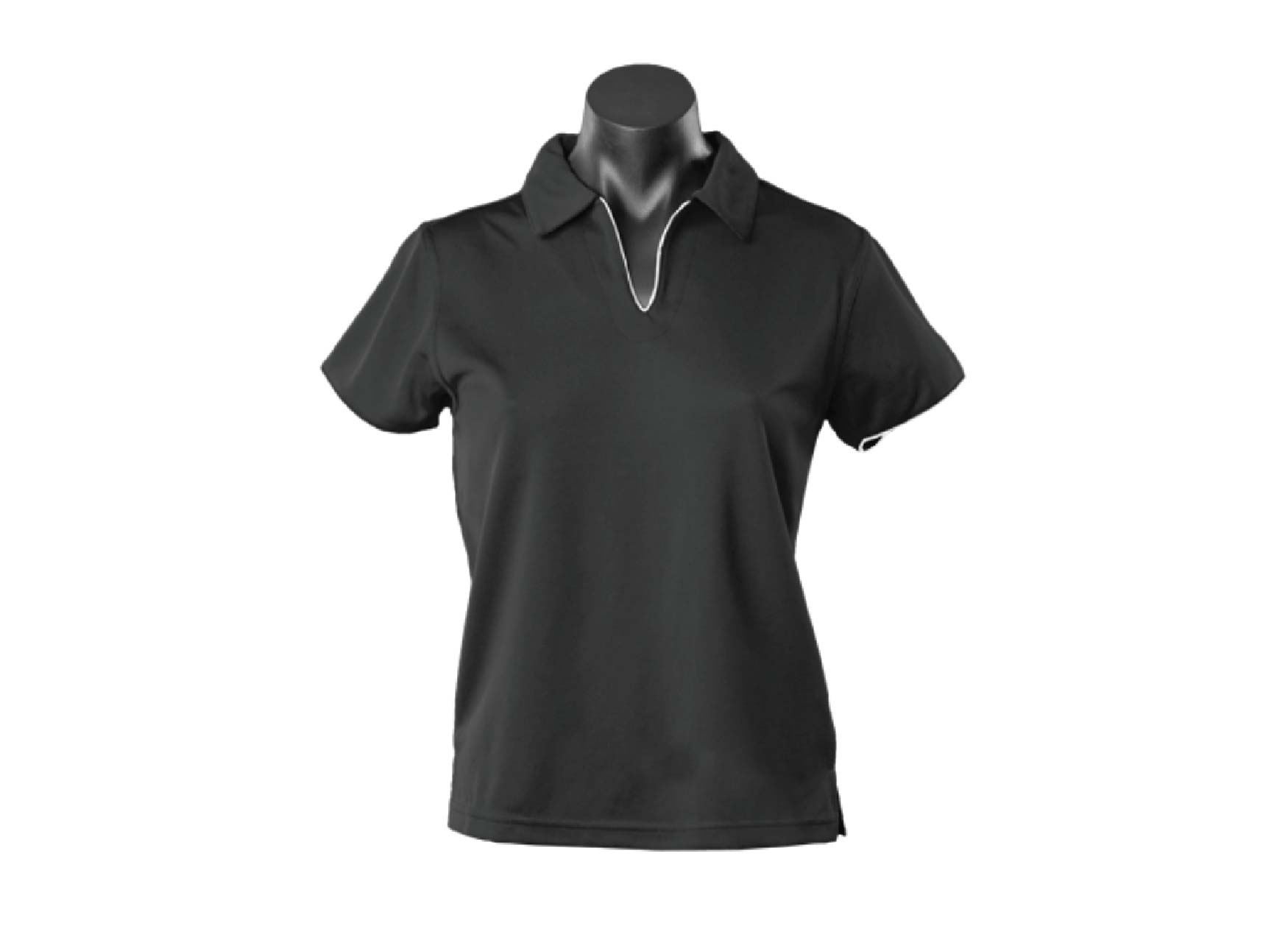 L Yarra Polo BlackWhite