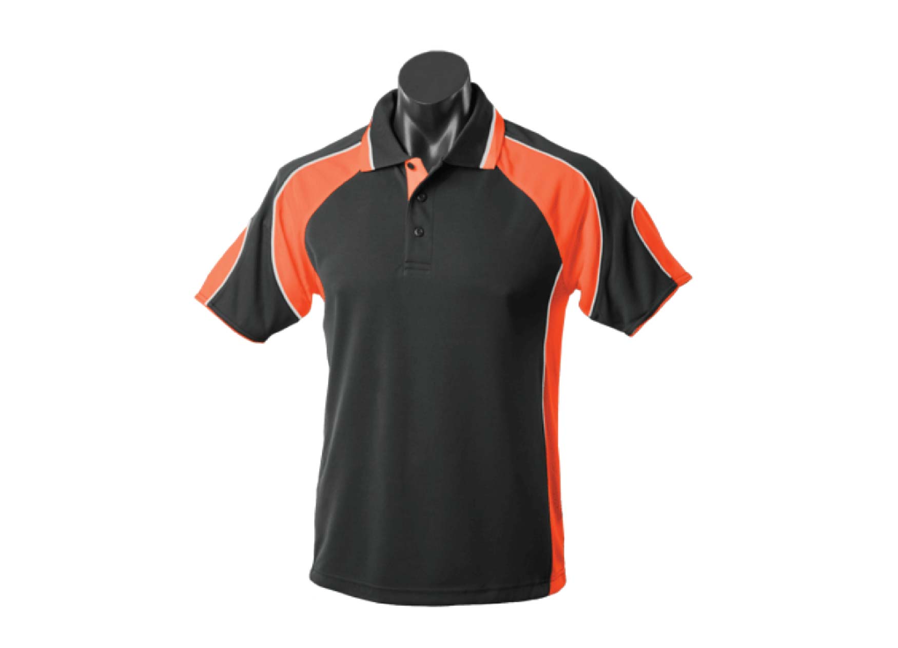 M Murray Polo BlackOrangeWhite
